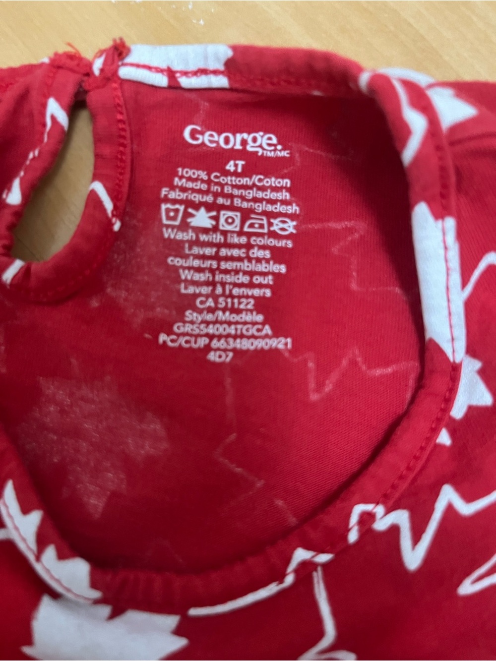 Canada Day George Red Sleeveless maple Leaf-Print Casual Dress for toddlers - Picture 3 of 3